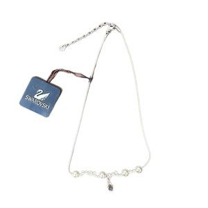 NWT SWAROVSKI Crystal Pearl Silver 18 inch necklace